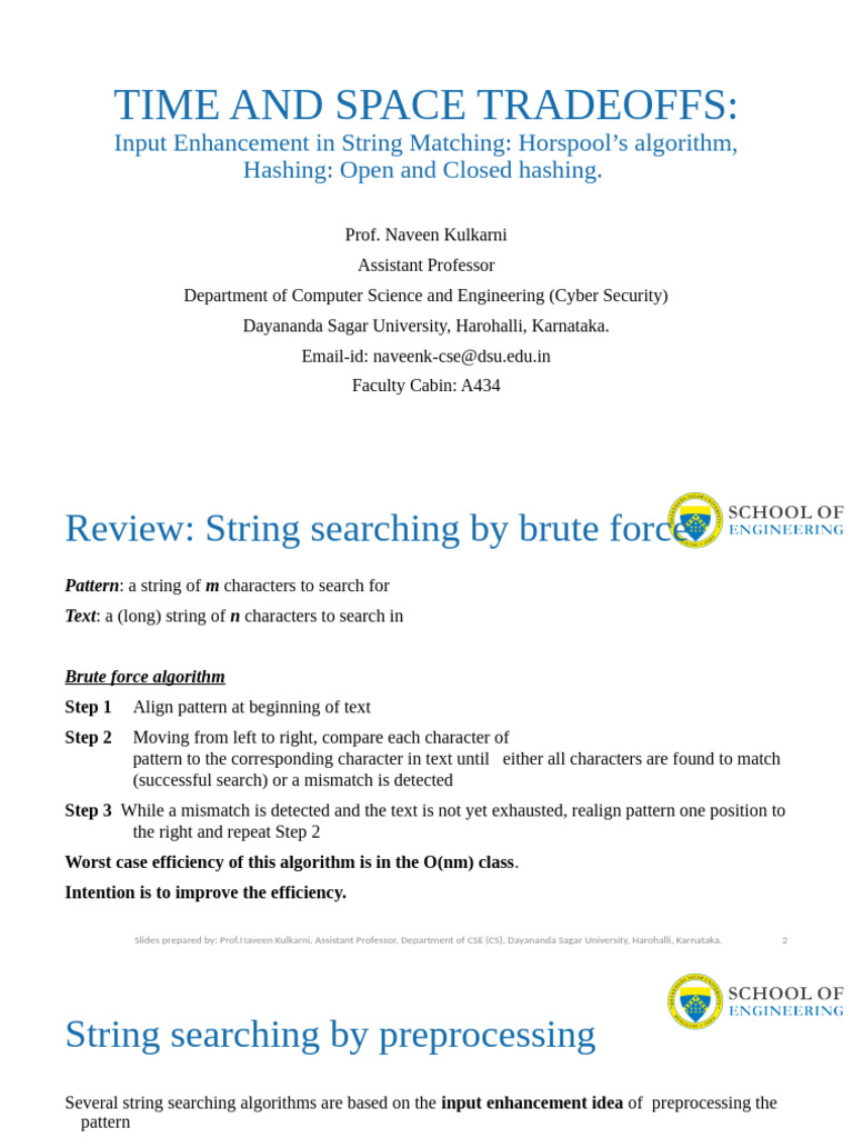 Horspool's Algorithm for String Matching | PDF | Applied Mathematics ...