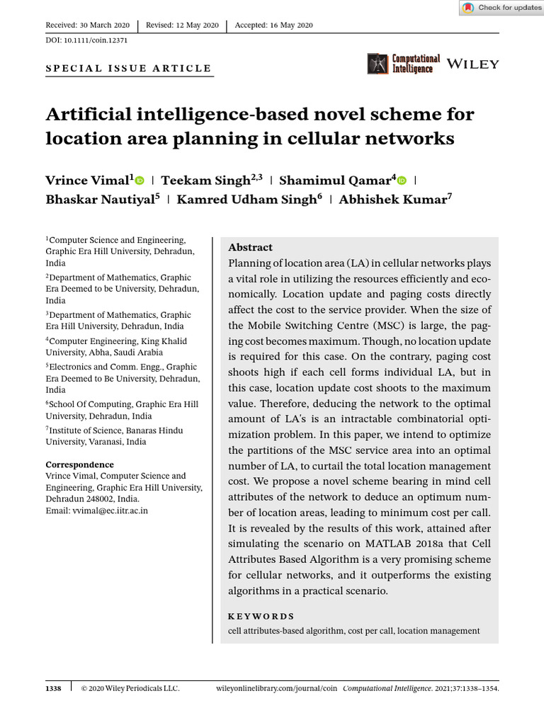 Computational Intelligence - 2020 - Vimal - Artificial Intelligence ...