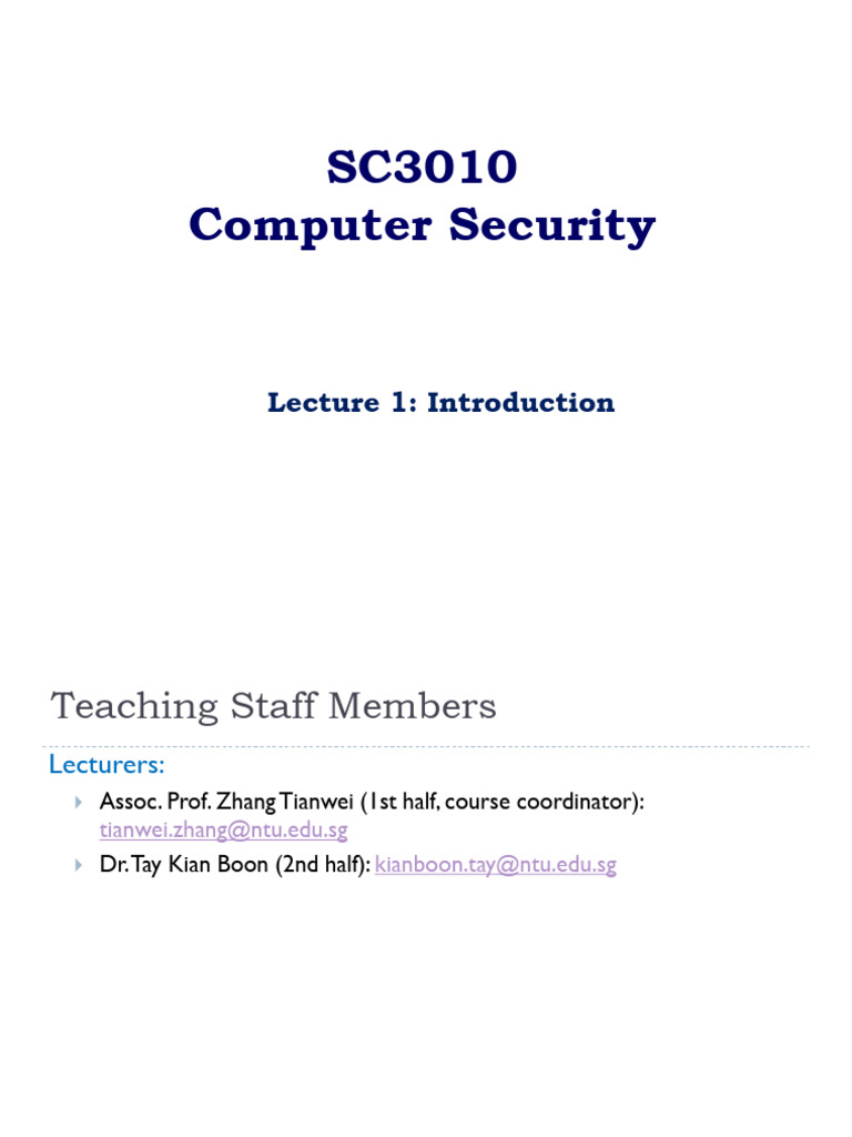 Introduction to Computer Security Concepts | PDF | Security | Computer ...