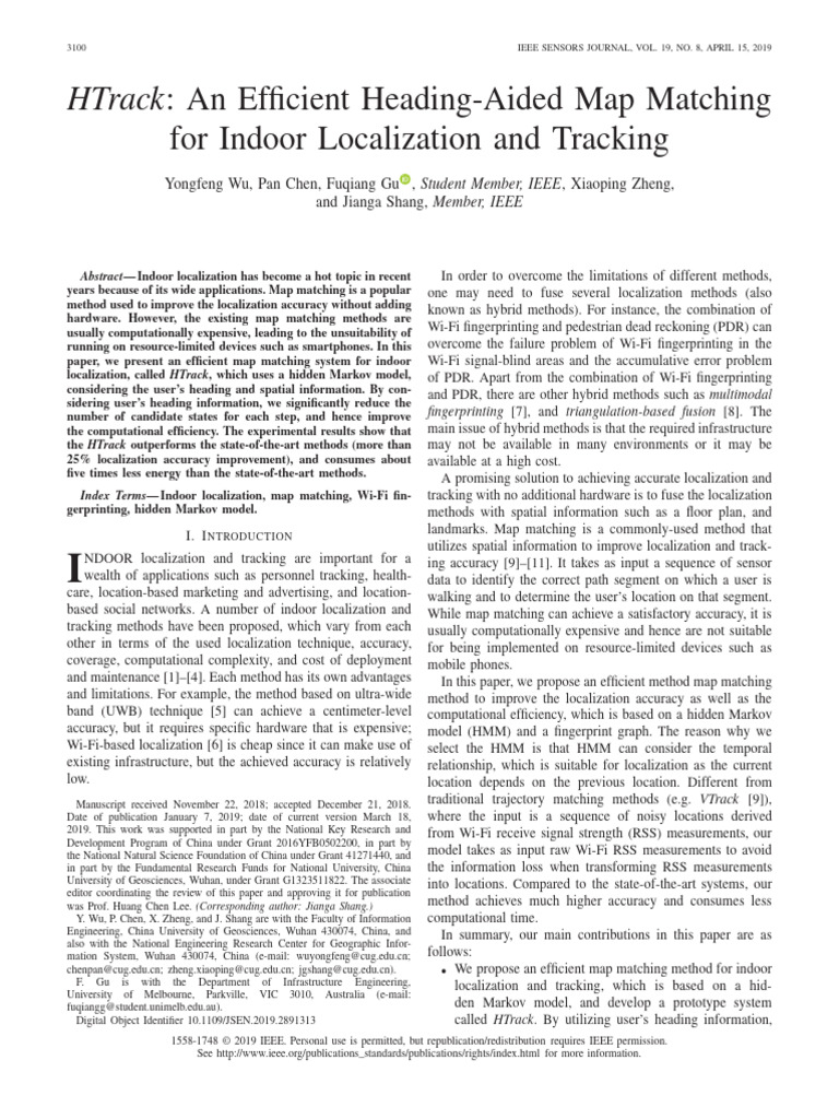HTrack An Efficient Heading-Aided Map Matching For Indoor Localization ...