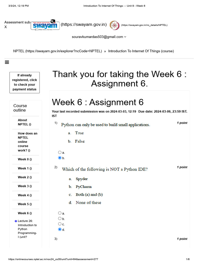 IoT Course Week 6 Assignment Overview | PDF | Computing