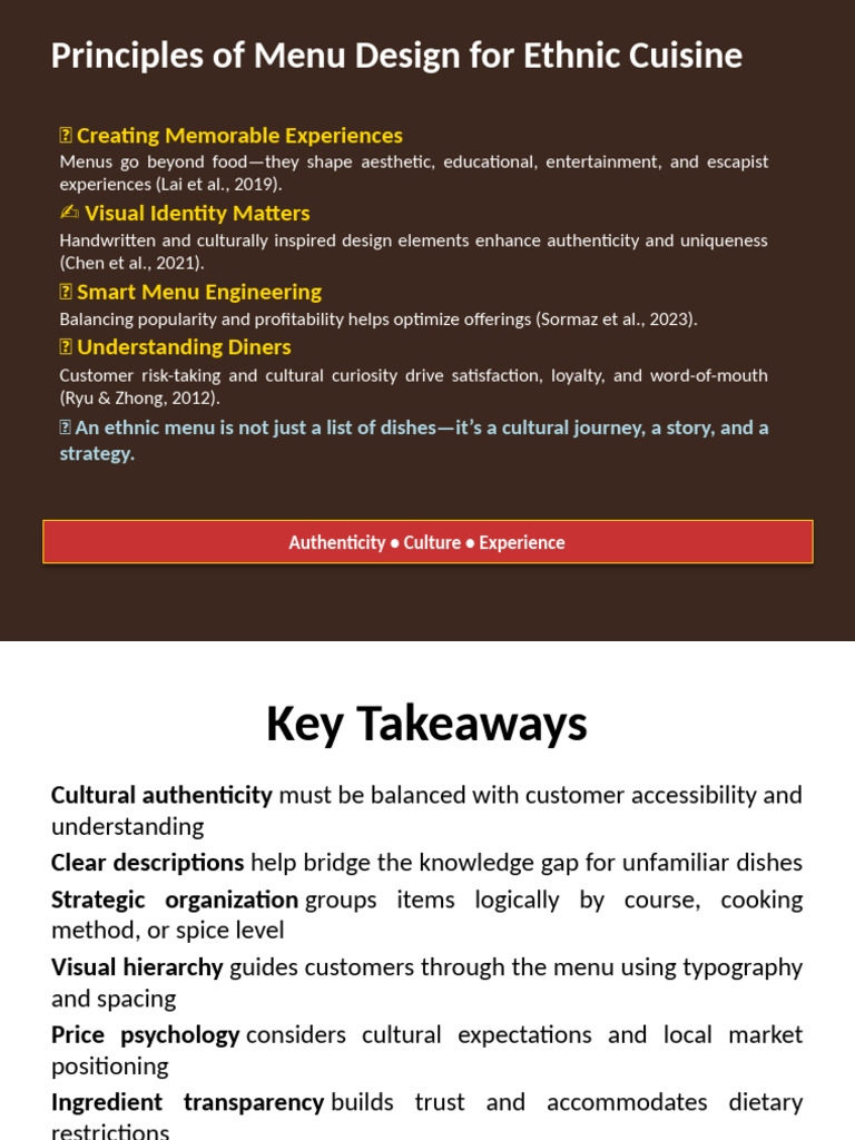 Principles of Menu Design For Ethnic Cuisine With Motifs | PDF | Menu ...