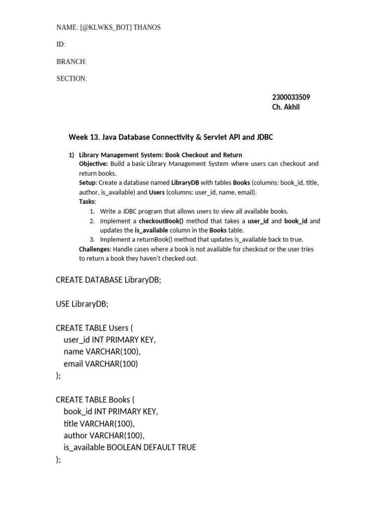 Aoop Skill - 13 2300033509 | PDF | Databases | Information Technology ...