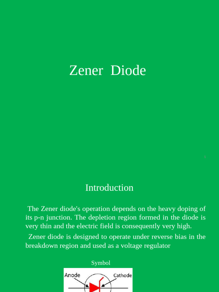 Zener Diode Overview and Applications | PDF | Diode | P–N Junction
