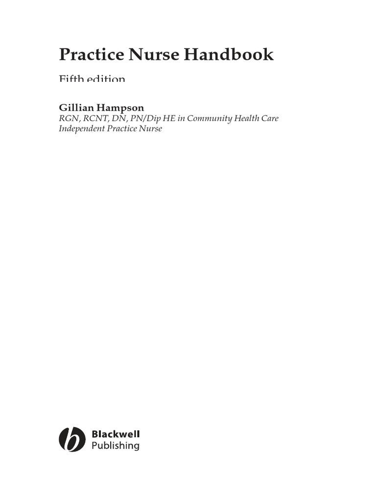 Practice Nurse Handbook (5th Edition) Hampson | PDF | Chronic Condition ...