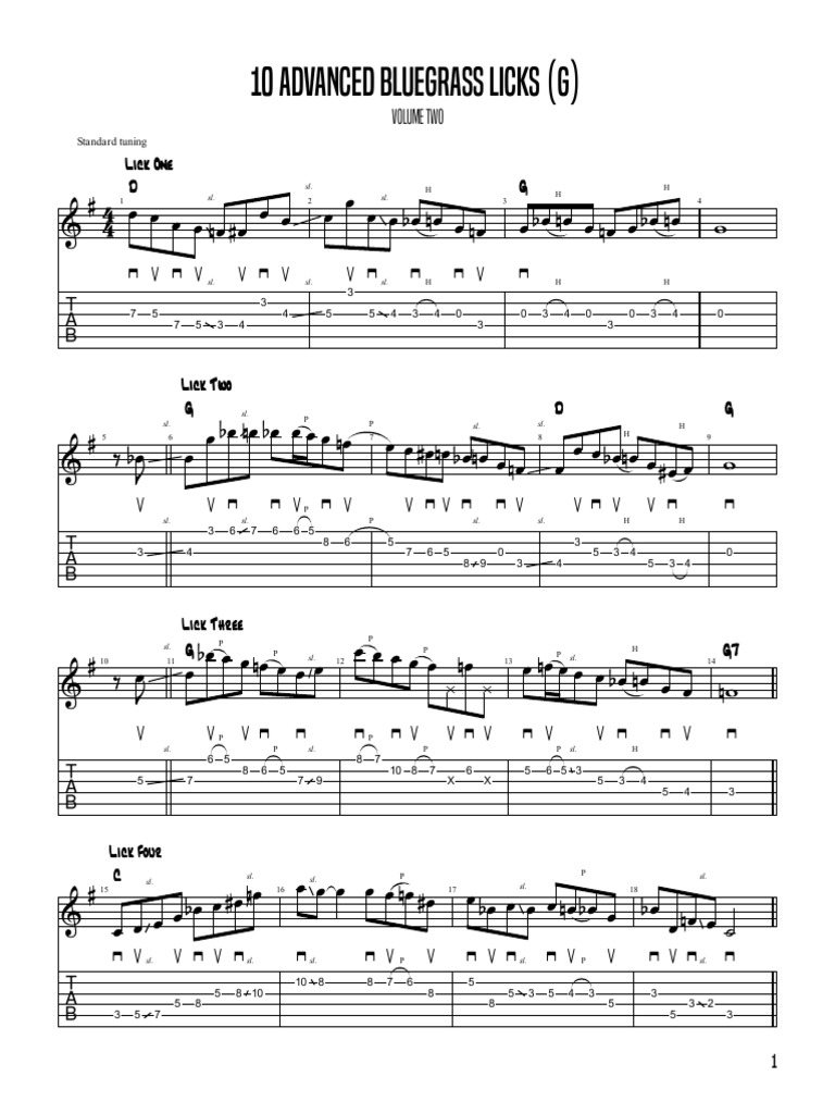 Advanced Bluegrass Guitar Licks | PDF | Musicology | Performing Arts