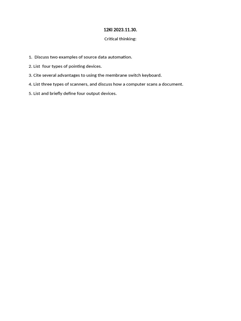 Source Data Automation and Input/Output Devices | PDF