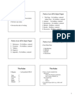 APA Style Parts of An APA Style Paper