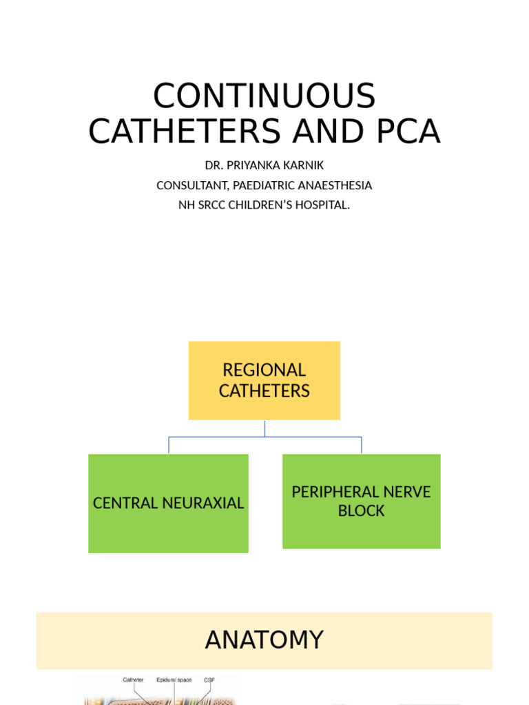 Pediatric PCA and Catheter Techniques | PDF | Pain Management ...