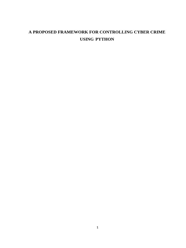 Cybercrime Control Framework with Python | PDF | Software Testing ...