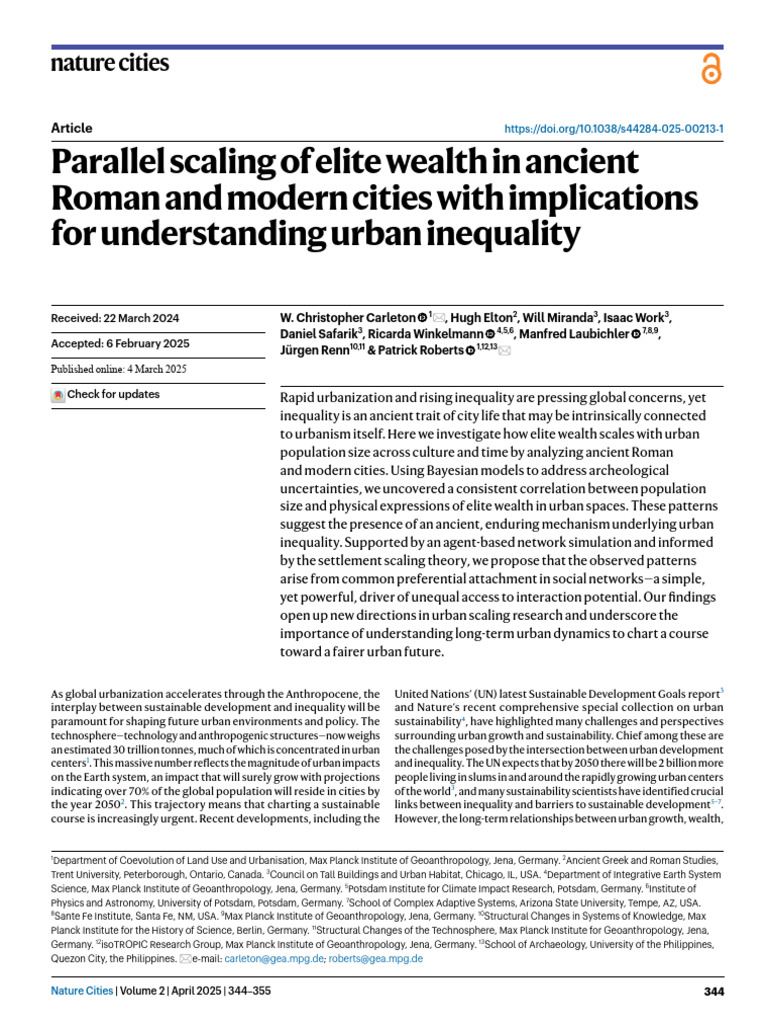 Urban Inequality: Insights from Rome to Now | PDF | Economic Inequality ...