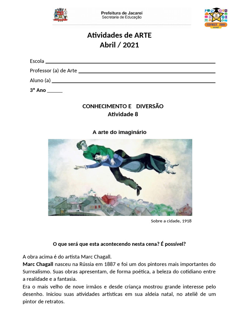 Atividades de Arte para 3º Ano | PDF | Surrealismo | Desenho
