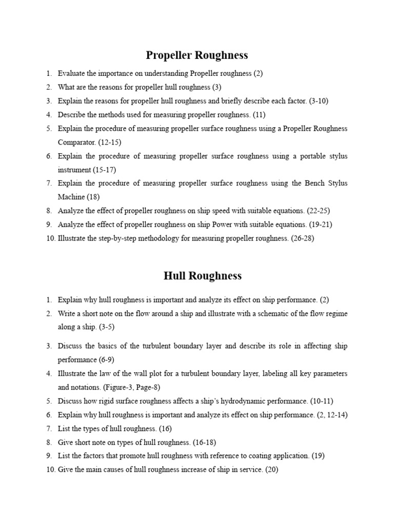 Understanding Propeller and Hull Roughness | PDF | Surface Roughness ...