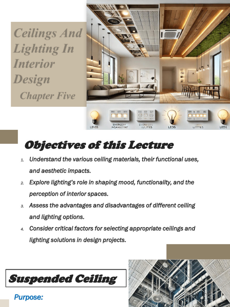 Ceilings and Lighting in Interior Design | PDF | Lighting | Efficient ...