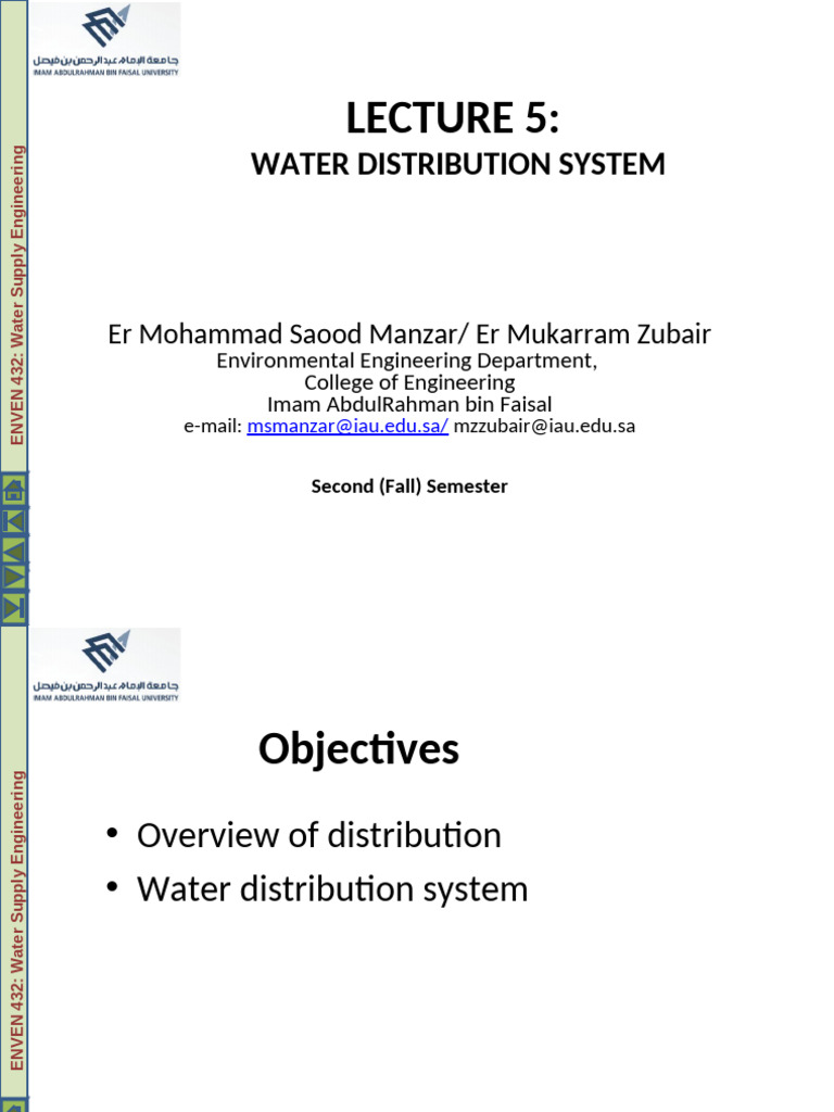 Water Distribution System Overview | PDF | Pump | Water Supply