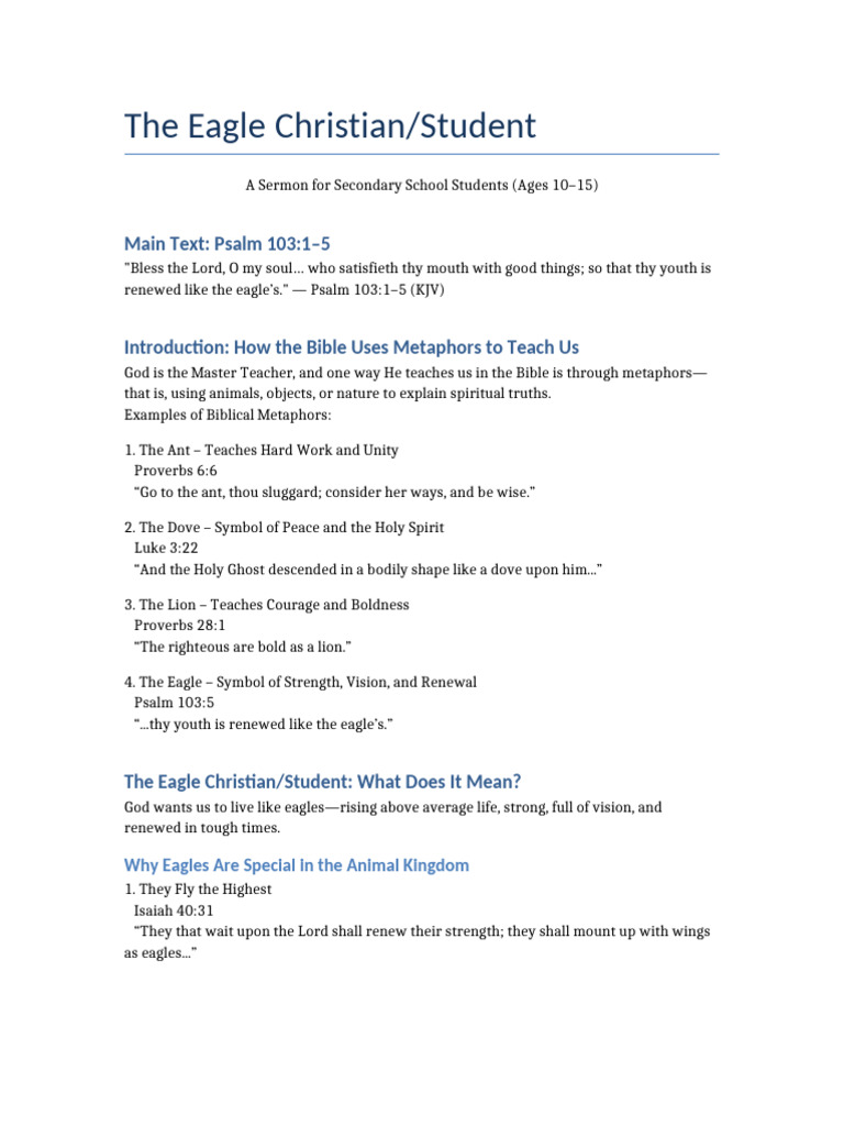 Spiritual Lessons from the Eagle | PDF | Eagle | Holy Spirit