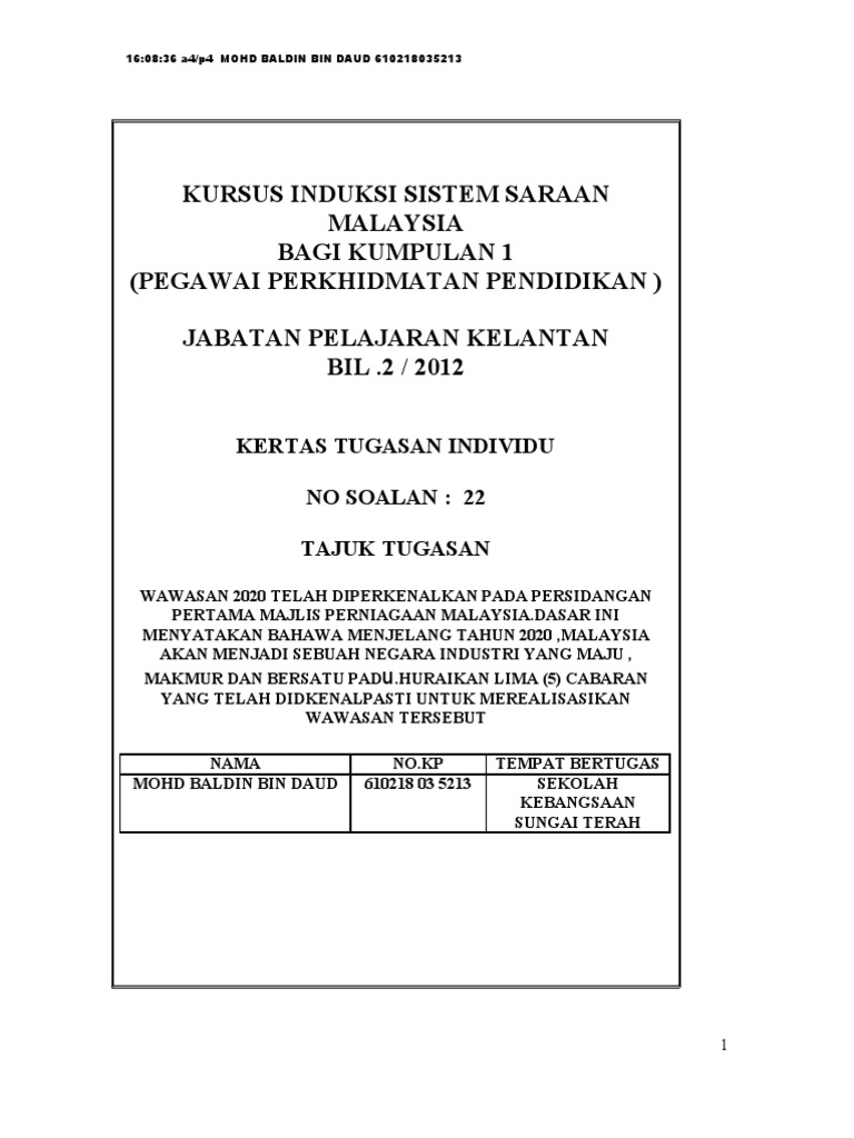 Kursus Induksi Sistem Saraan Malaysia