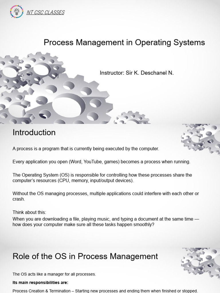 Process Management in Operating Systems | PDF | Process (Computing ...