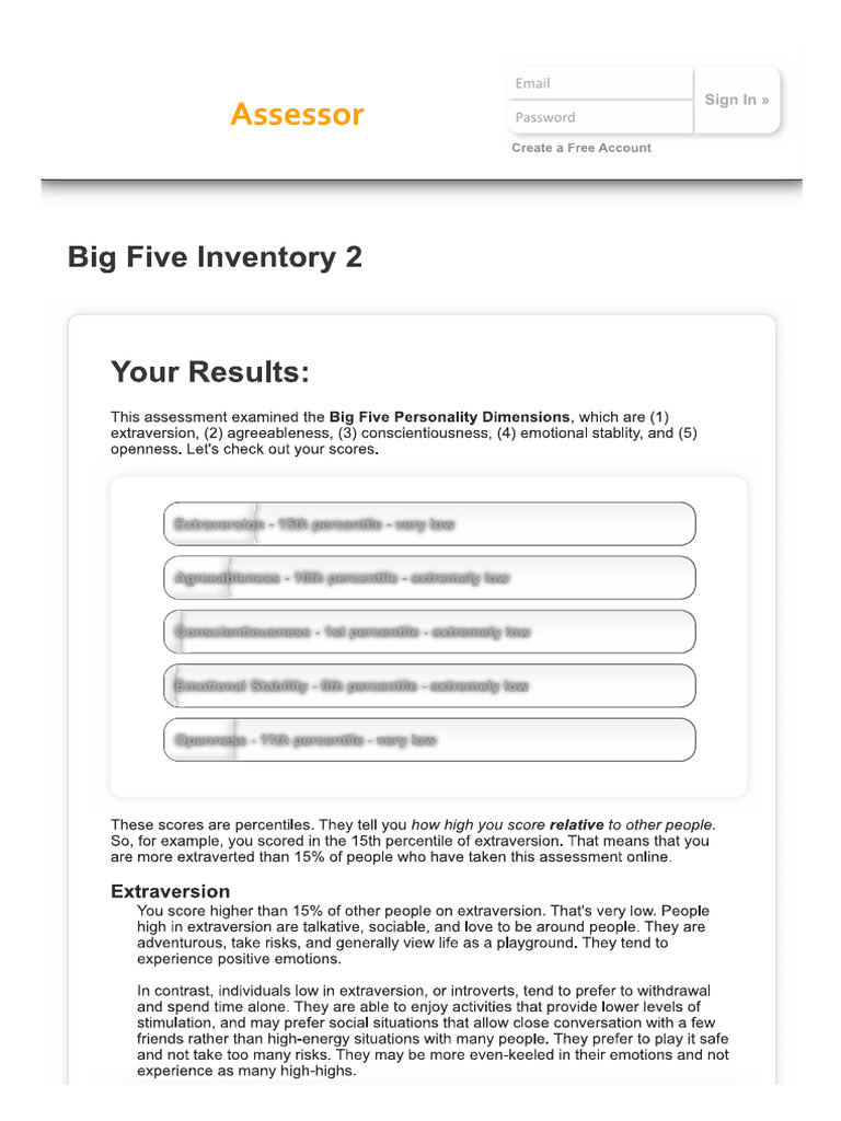 Big Five Inventory 2 | PDF
