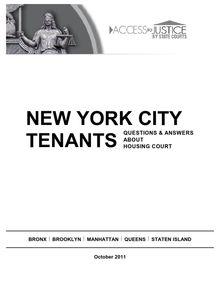 NYC Housing Court Guide PDF Eviction Lease