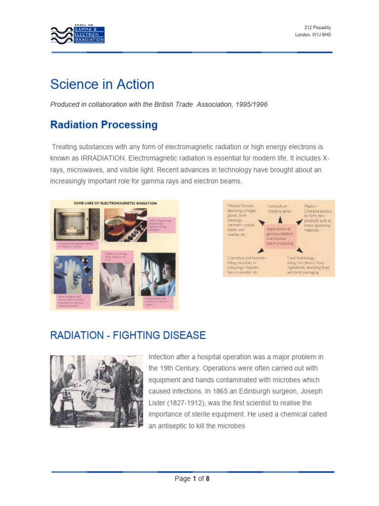 Radiation Applications in Medicine & Food | PDF | Radioactive Decay | Waves