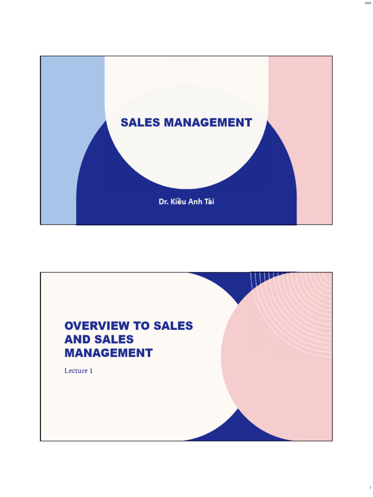 Overview of Sales Management Principles | PDF | Sales | Customer ...