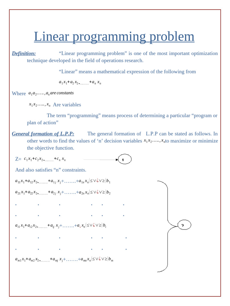 Understanding Linear Programming Problems | PDF | Mathematical ...