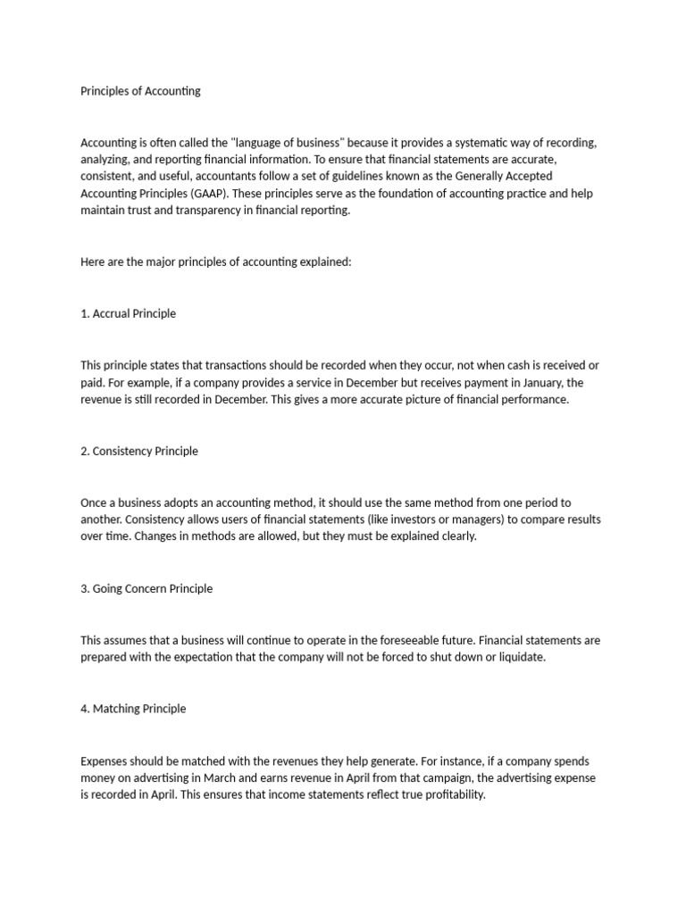 Key Accounting Principles Explained | PDF | Accounting | Revenue