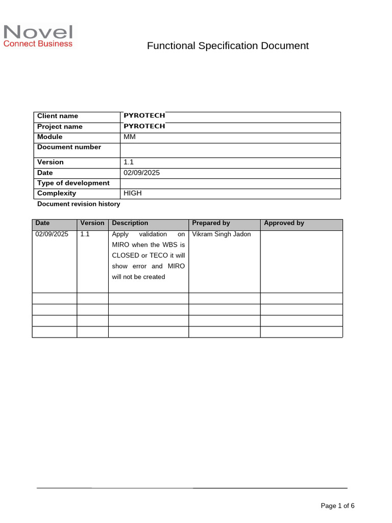 MIRO Validation for Closed WBS Elements | PDF | Specification ...