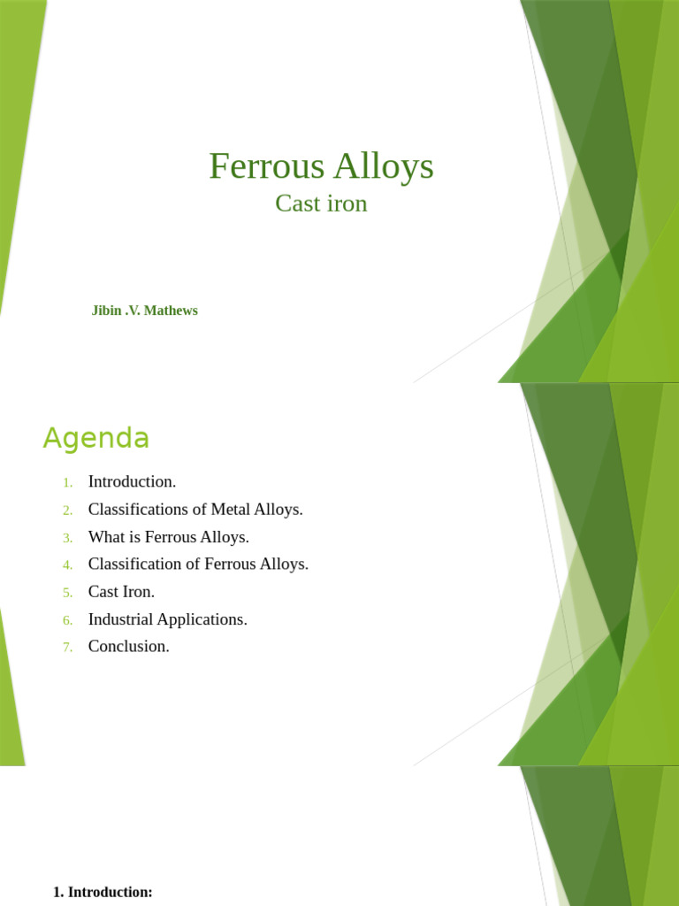 Presentation - Cast Iron and Non-Ferrous Alloys - ME | PDF | Alloy | Metals