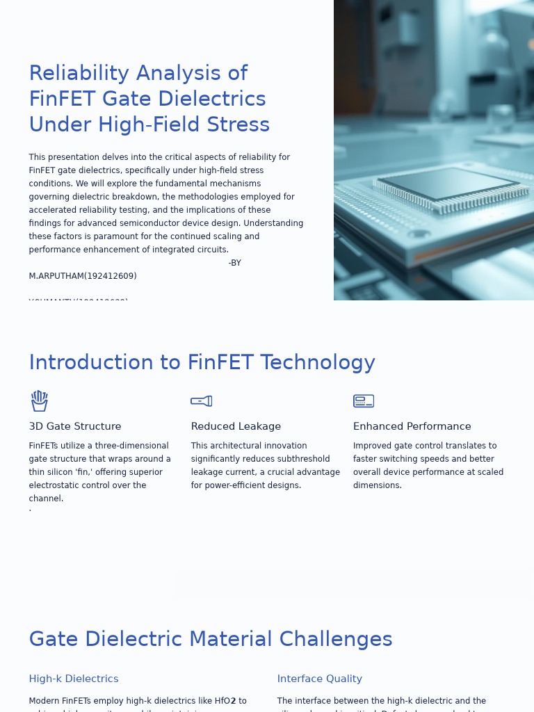 FinFET Gate Dielectric Reliability Analysis | PDF | Field Effect ...
