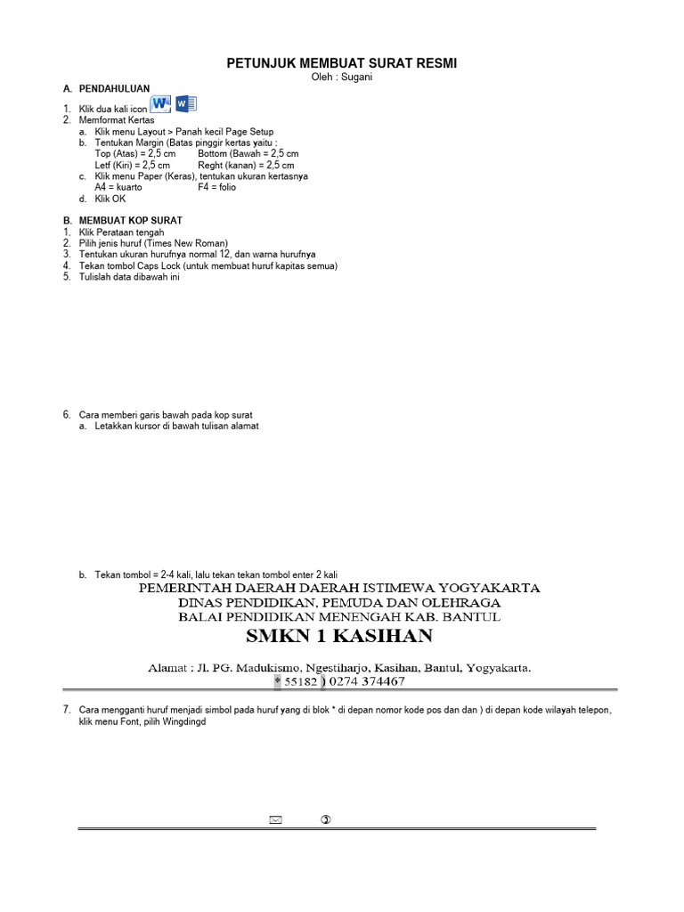 Petunjuk Membuat Surat Resmi | PDF