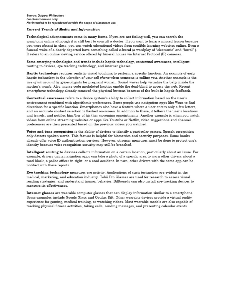 Trends in Media and Information | PDF | Massive Open Online Course ...