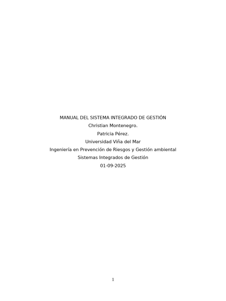 Manual del Sistema de Gestión Integrado | PDF | Auditoría | Calidad ...
