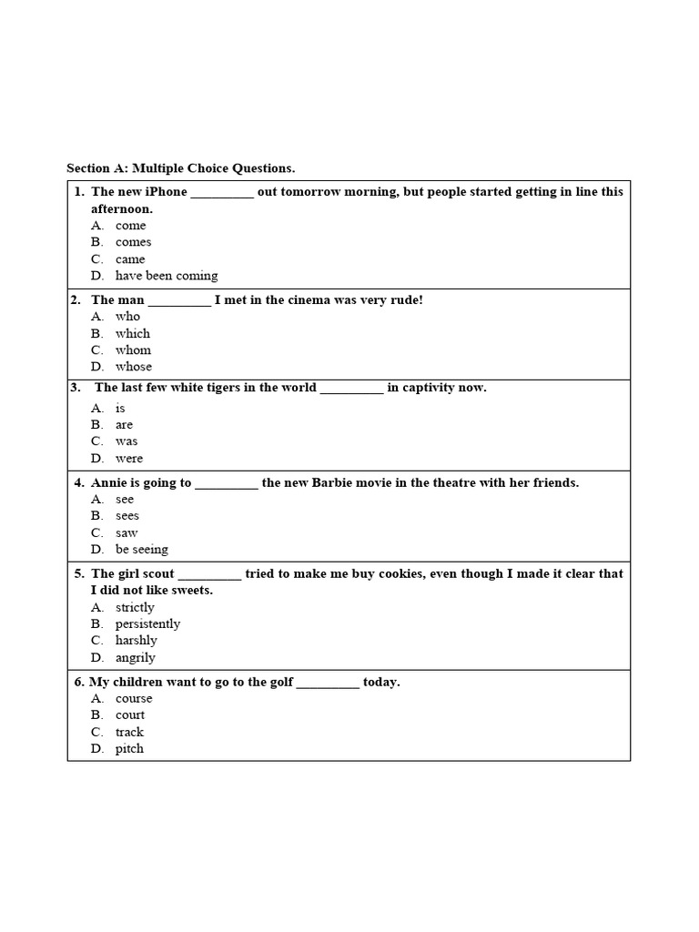 ASMO English Test Practice Paper | PDF