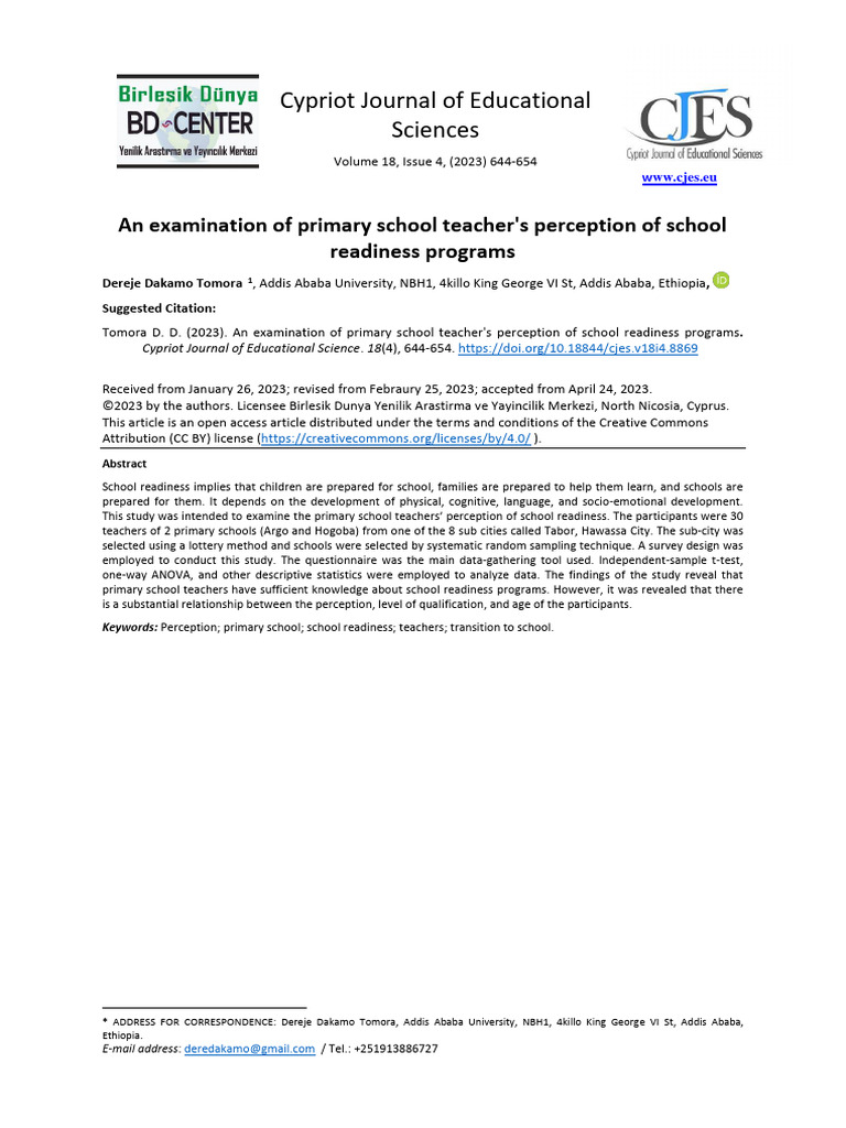 An Examination of Primary School Teacher | PDF | Survey Methodology ...