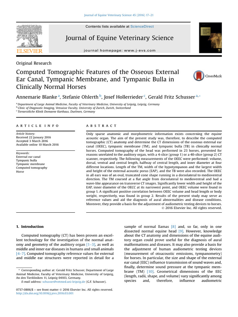 Computed Tomographic Features of The Osseous External | PDF | Ct Scan | Ear