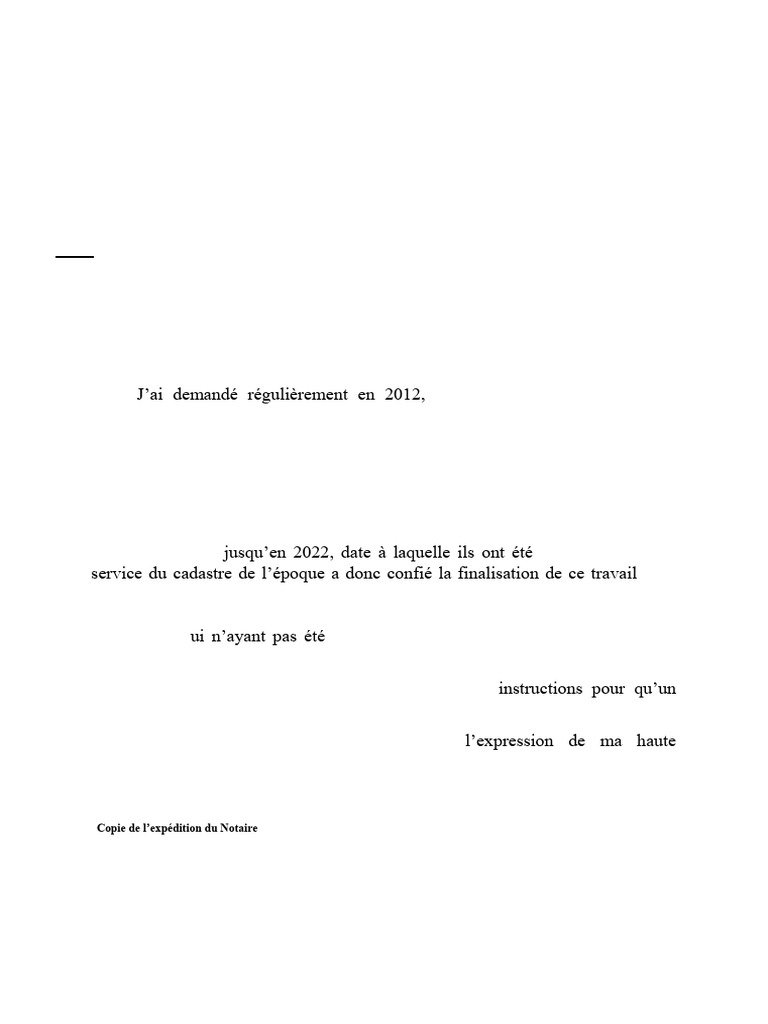 Requête de bornage de terrains à Mbankomo | PDF