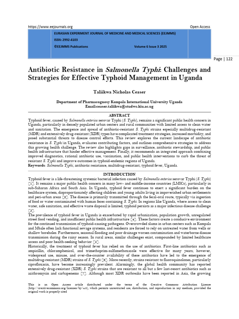 Antibiotic Resistance in S. Typhi Uganda | PDF | Antimicrobial ...