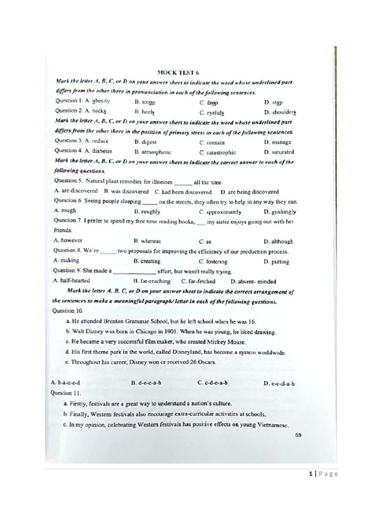 Mock Test 6 | PDF