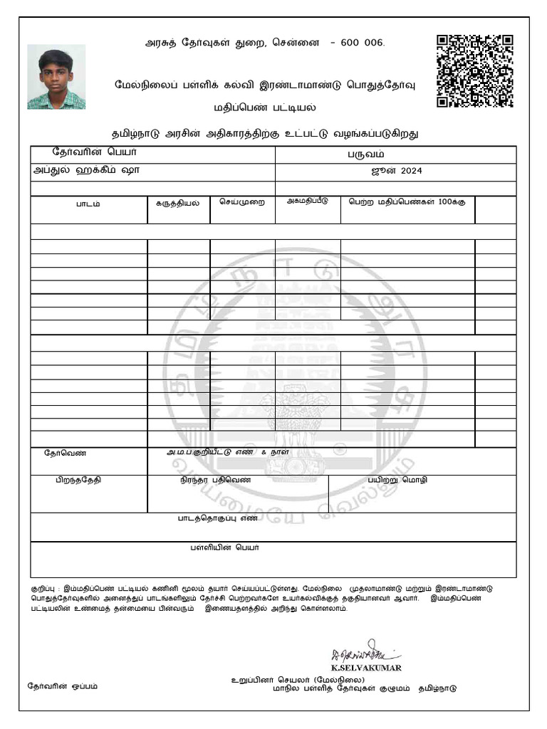 1 JUN Provisional Marksheet | PDF