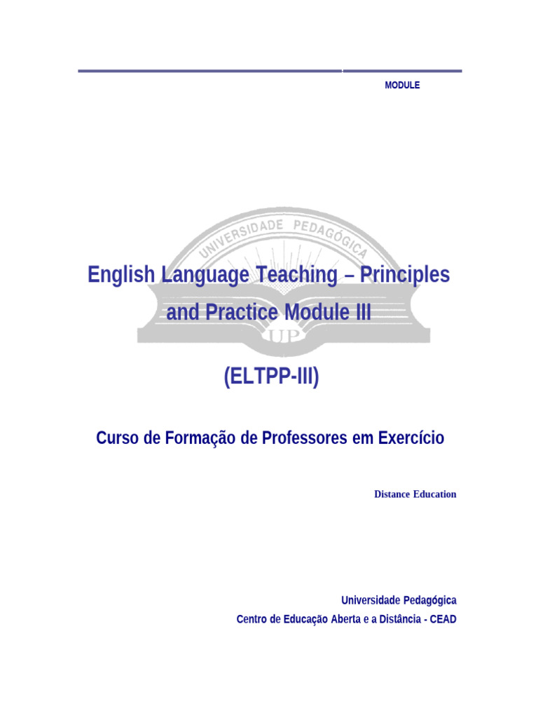 ELT Principles and Practice Module III | PDF | Communication | Language ...