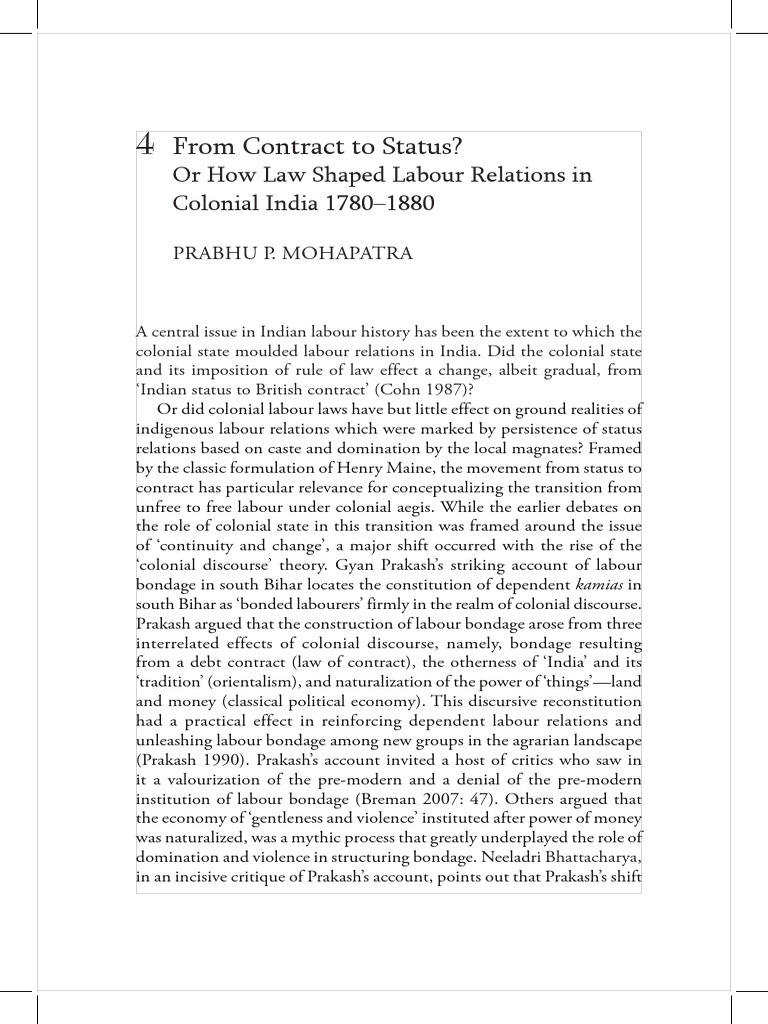 Colonial India: Labour Relations Shift | PDF | Weaving | Lease