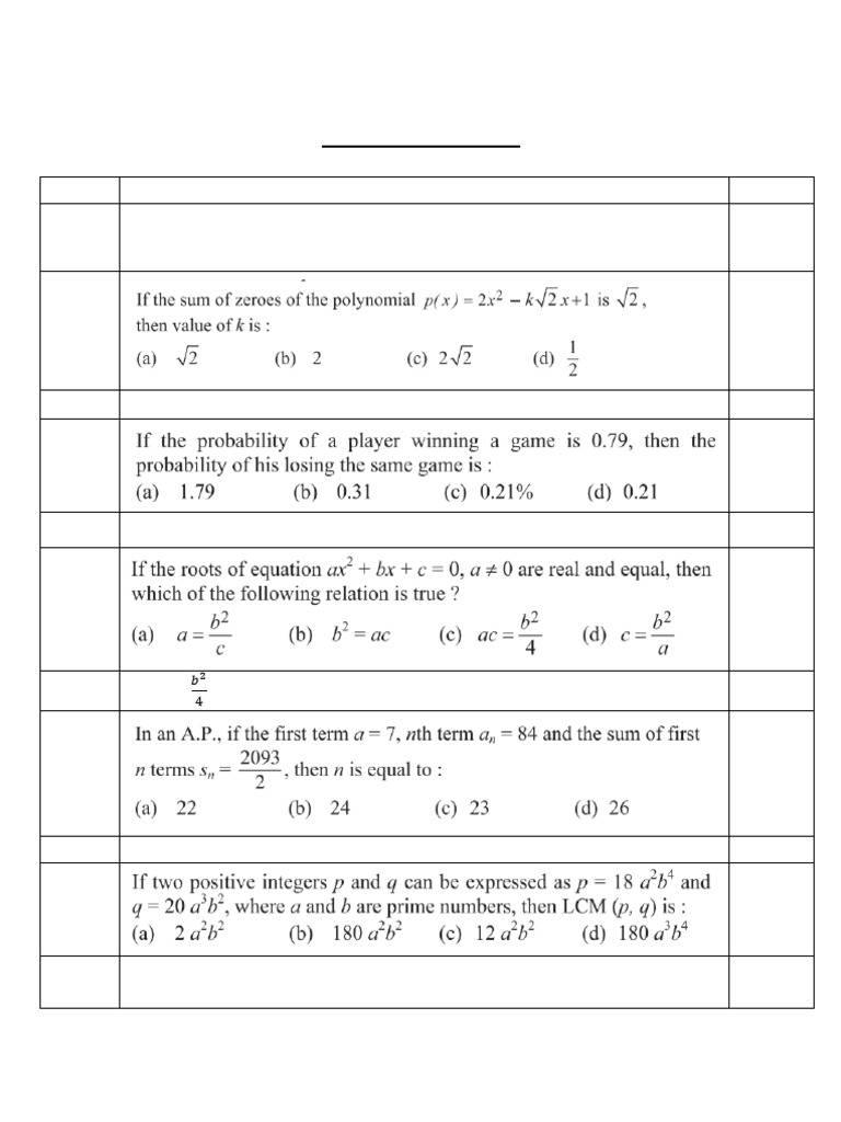 Mathematics Marking Scheme and Solutions | PDF | Mathematical Objects ...