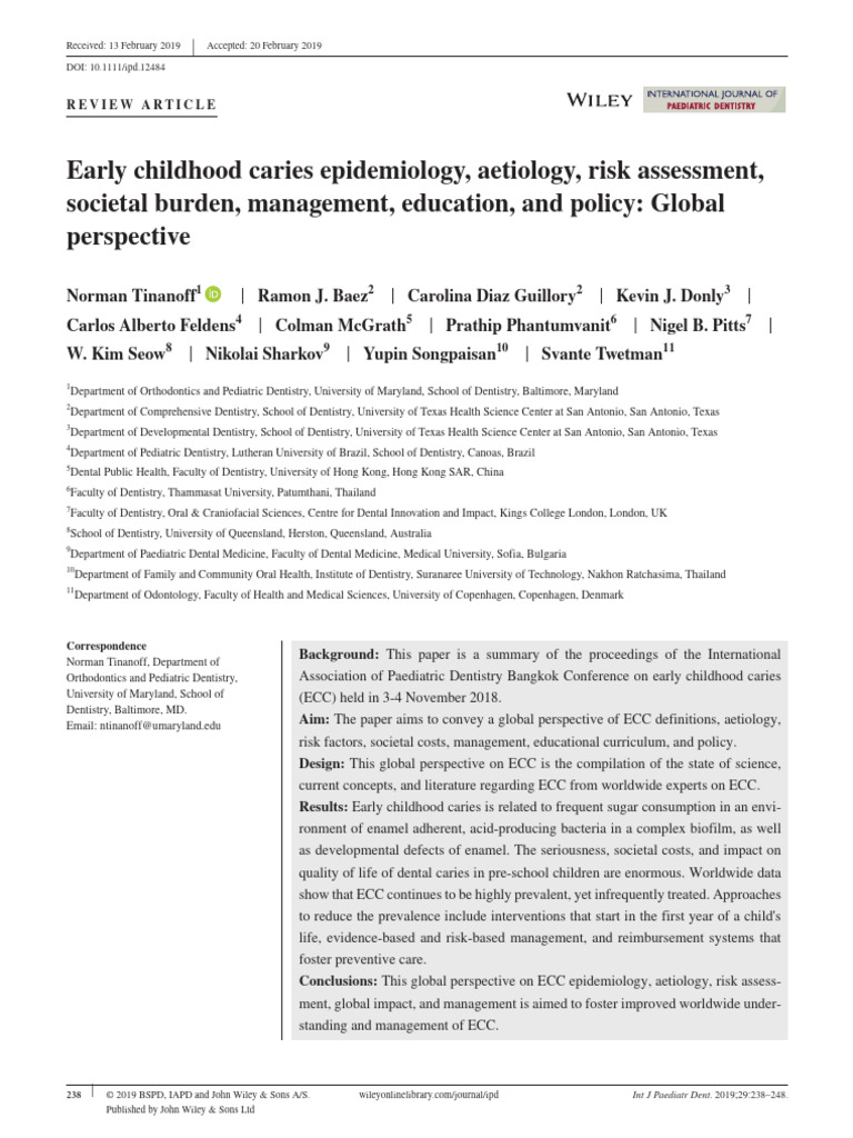 Global Insights on Early Childhood Caries | PDF | Human Tooth | Dentistry