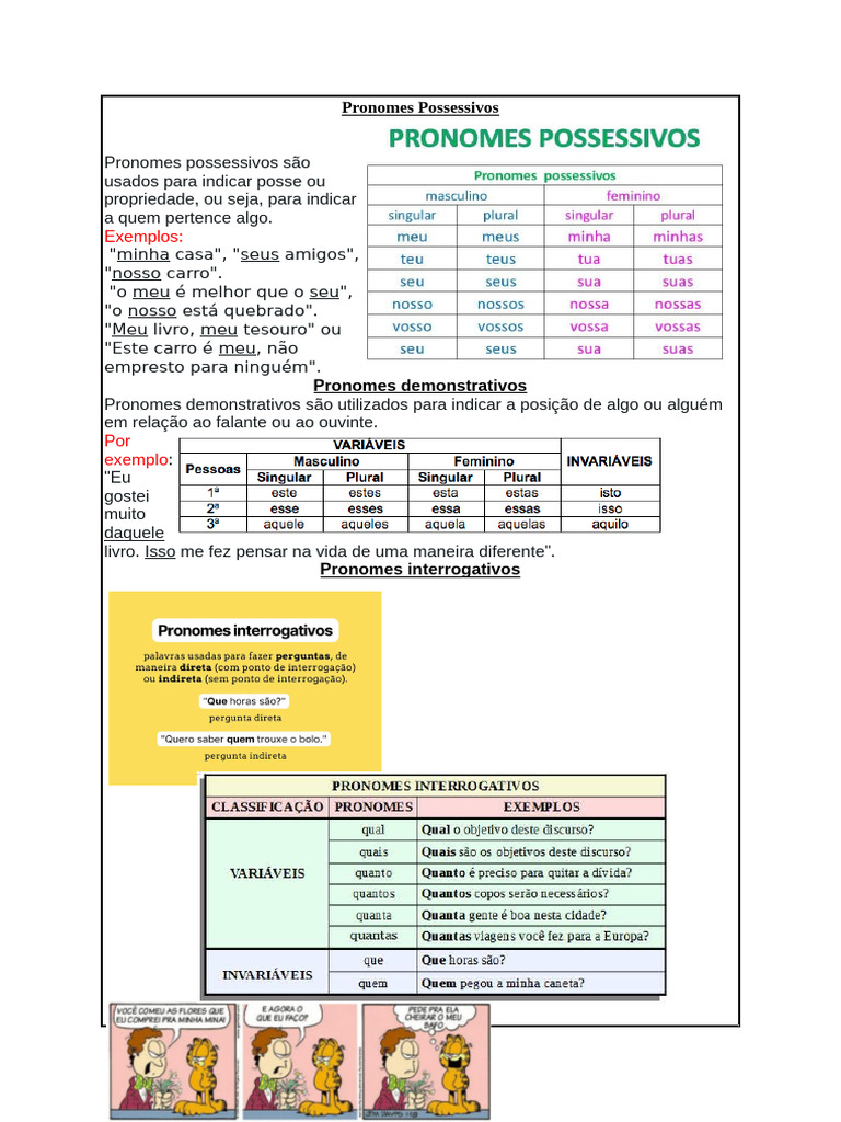 Pronomes Possessivos e Seus Usos | PDF
