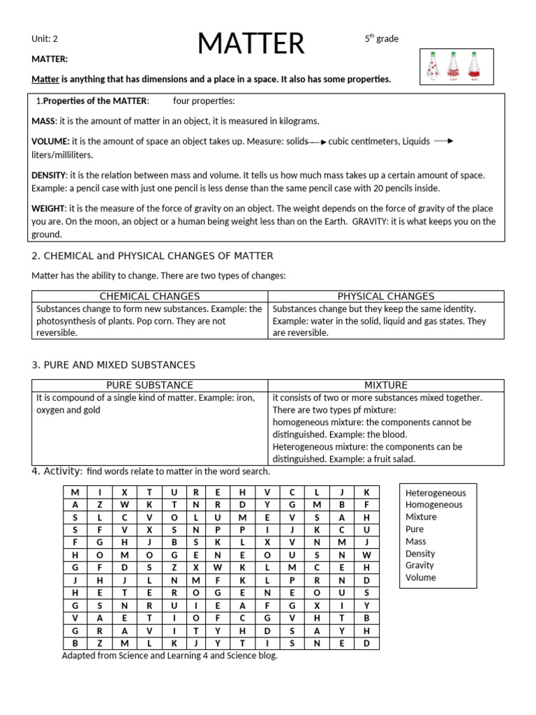 Properties and Changes of Matter | PDF | Mixture | Chemical Substances