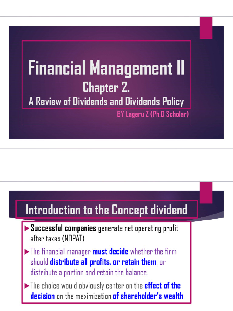Understanding Dividend Policies and Theories | PDF | Dividend | Share ...