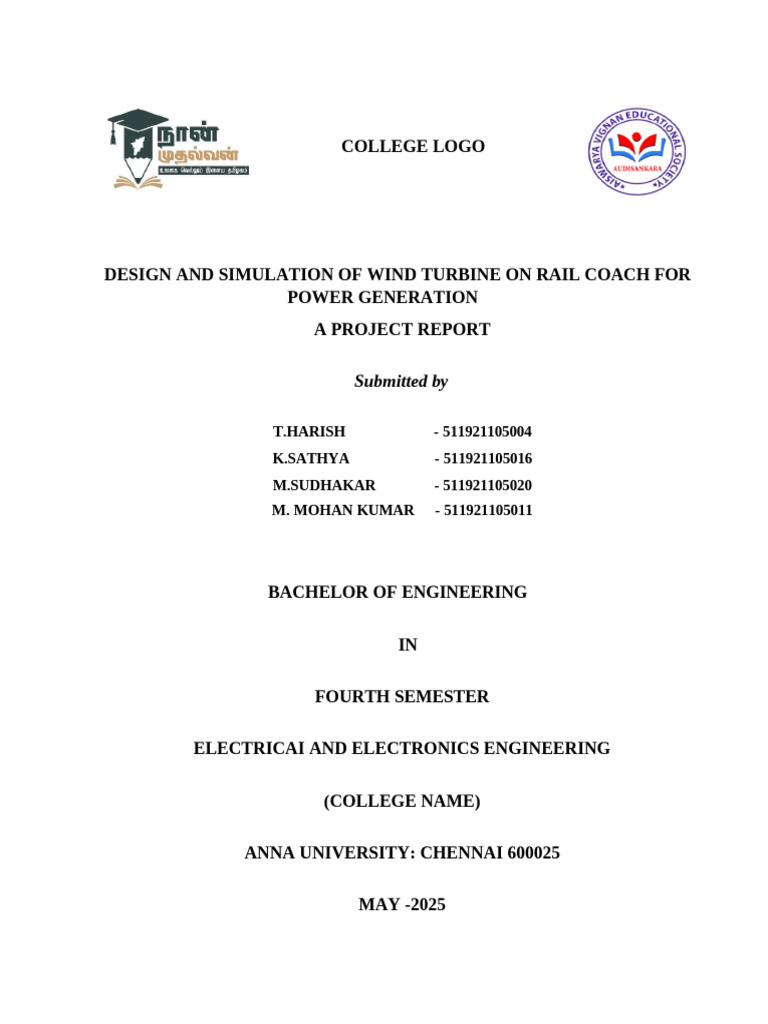 Wind Turbine Design for Train Power Generation | PDF | Turbine ...