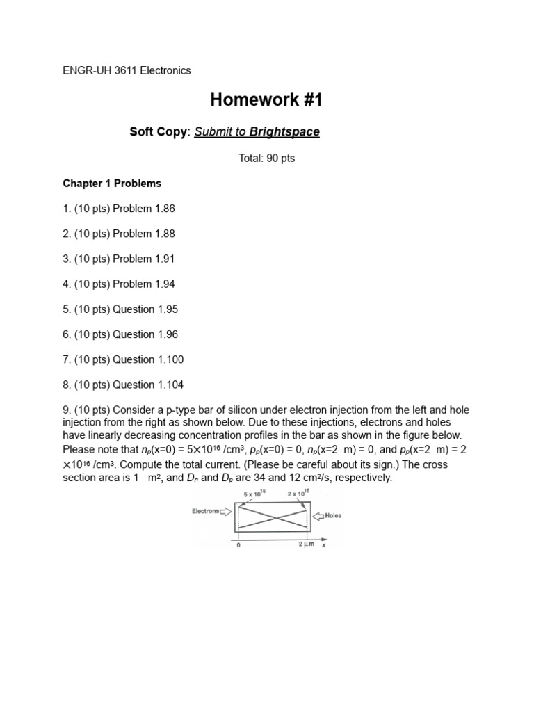 ENGR-UH 3611 Electronics Homework 1 | PDF
